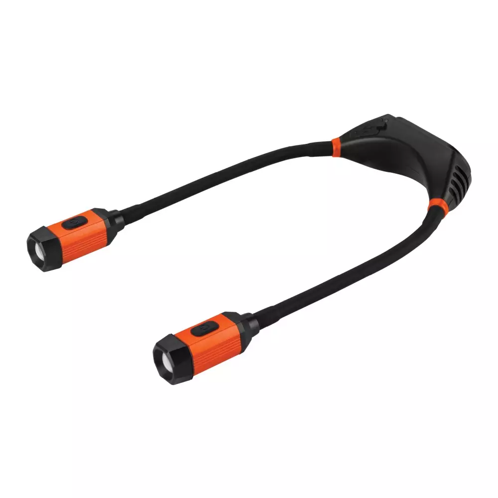Groz Rechargeable Neck Light 300 Lumne 3.7 V, 2000 mAh Li-Po Battery Black & Orange, LED/145
