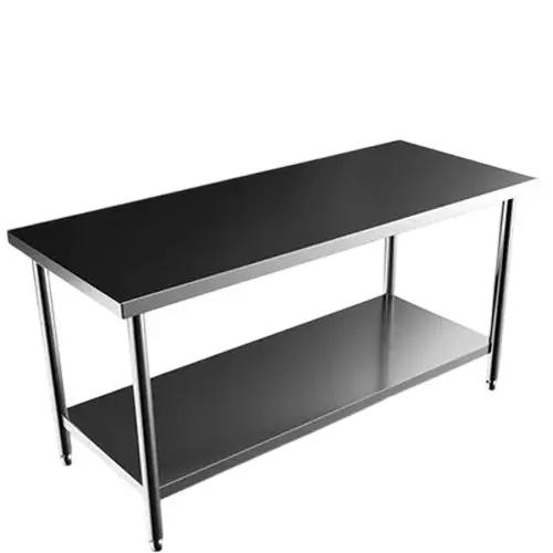 Vinayak Machines Premium Quality Work Table with 2 Shelve 45x26x34 Inch Size Stainless Steel