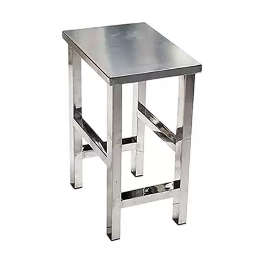 Vinayak Machines Stool Square Shape 24x34x50 cm Stainless Steel Multipurpose Use