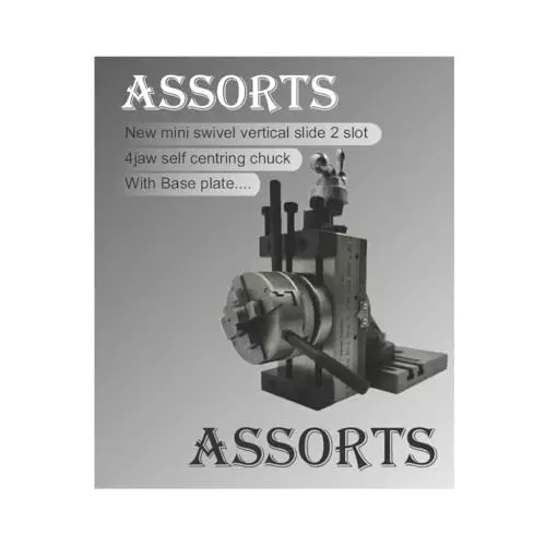 Assorts Mini Swivel Vertical Slide 90x50 mm Size 50 mm Jaw Size 4 Jaws Self-Centering Chuck 2 Slots