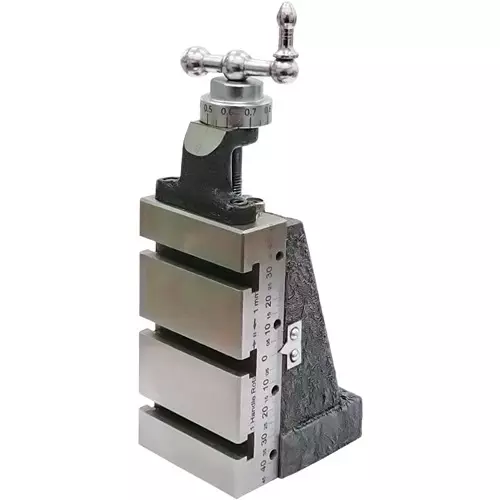 MachEl Mini Vertical Milling Slide on Z-Type Angle Plate with 2 inch (5.08 mm) Mini Vice (Direct Lathe Fit, No Clamp)