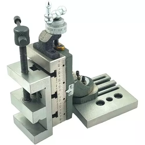 MachEl Mini Vertical Milling Slide with 50mm Steel Vice & Base Plate Swivel Type, Direct Fit for 7x14 Mini Lathe