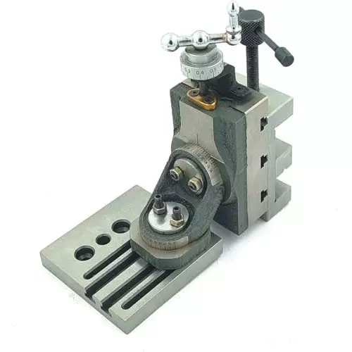 MachEl Mini Vertical Milling Slide with 50mm Steel Vice & Base Plate Swivel Type, Direct Fit for 7x14 Mini Lathe