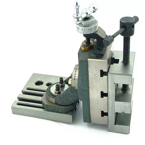 MachEl Mini Vertical Milling Slide with 50mm Steel Vice & Base Plate Swivel Type, Direct Fit for 7x14 Mini Lathe