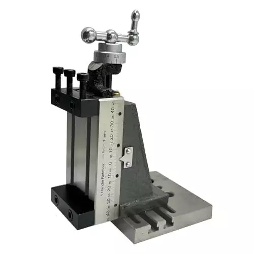 MachEl Mini Vertical Milling Slide with Base Plate Fixed Type with Clamps, Direct Fit for 7x14 Mini Lathe