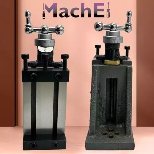 MachEl Mini Vertical Milling Slide with Base Plate Fixed Type with Clamps, Direct Fit for 7x14 Mini Lathe