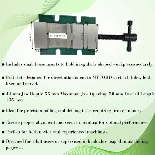Assorts Small Vertical Slide 44 mm Jaw Width 30 mm jaw Opening