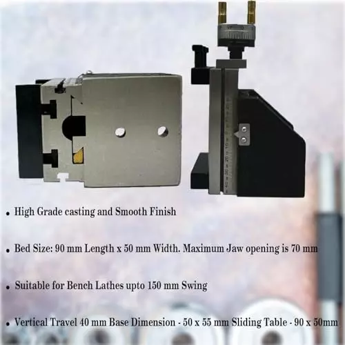 Assorts Mini Vertical Slide Cast Iron Body & Tool Alloy Steel 50x55 mm Base for Bench Lathes