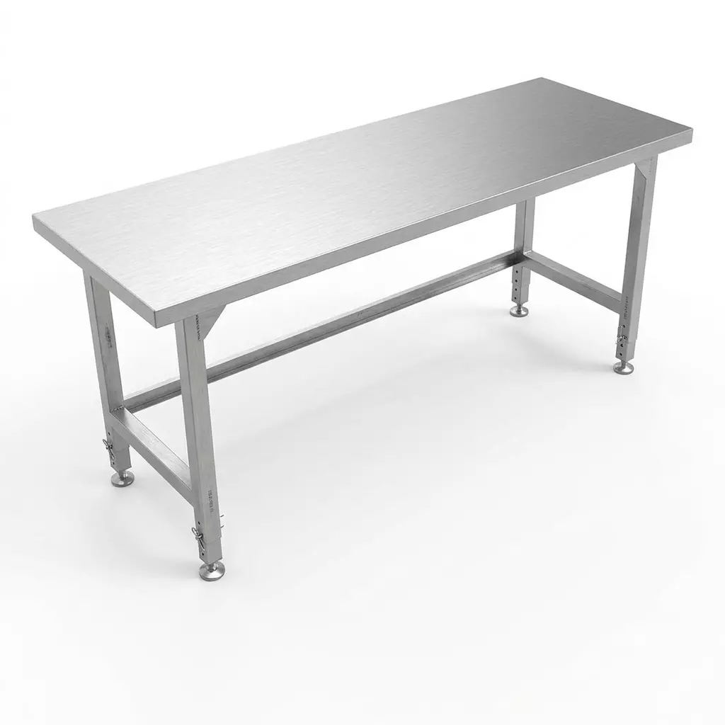 Blue-Point Stainless Steel 304 Work Bench Silver Color and Square Tube Legs of 50x50 mm, BPWORKBENCHSS