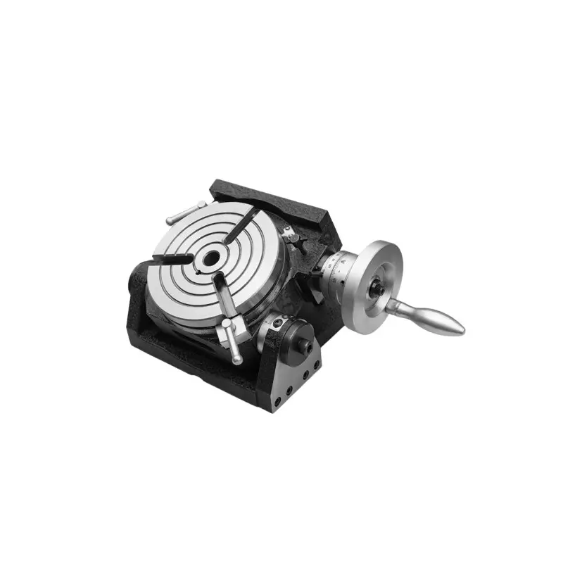 Unique Precision Tilting Rotary Milling Table 8 Inch (203 mm) Diameter SIlver & Black for Industrial Use, U 354