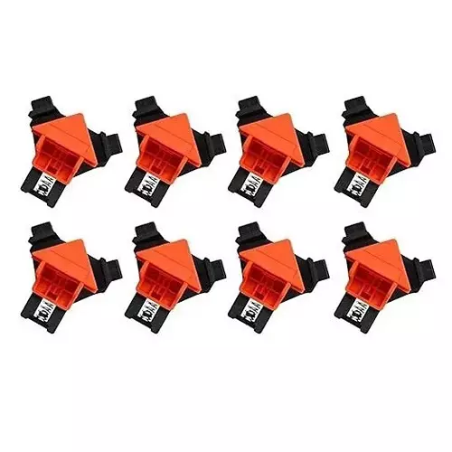 NIKTION Corner Clamp 90° Plastic Orange, Black (Pack of 8)