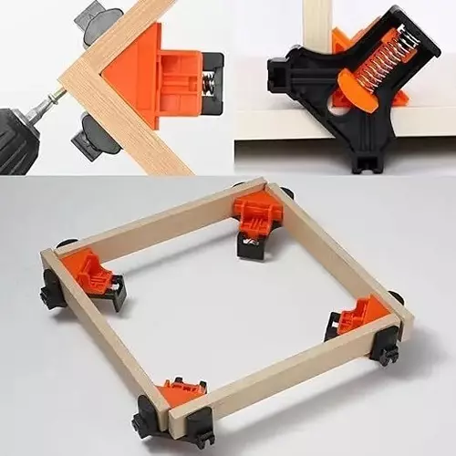 NIKTION Corner Clamp 90° Plastic Orange, Black (Pack of 8)
