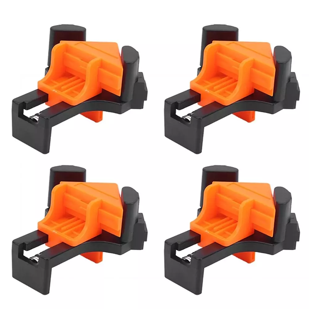 GENERIC Corner Clamp Adjustable 90° Right Angle Single Handle Spring Loaded Woodworking Clip Tool (Pack of 4)
