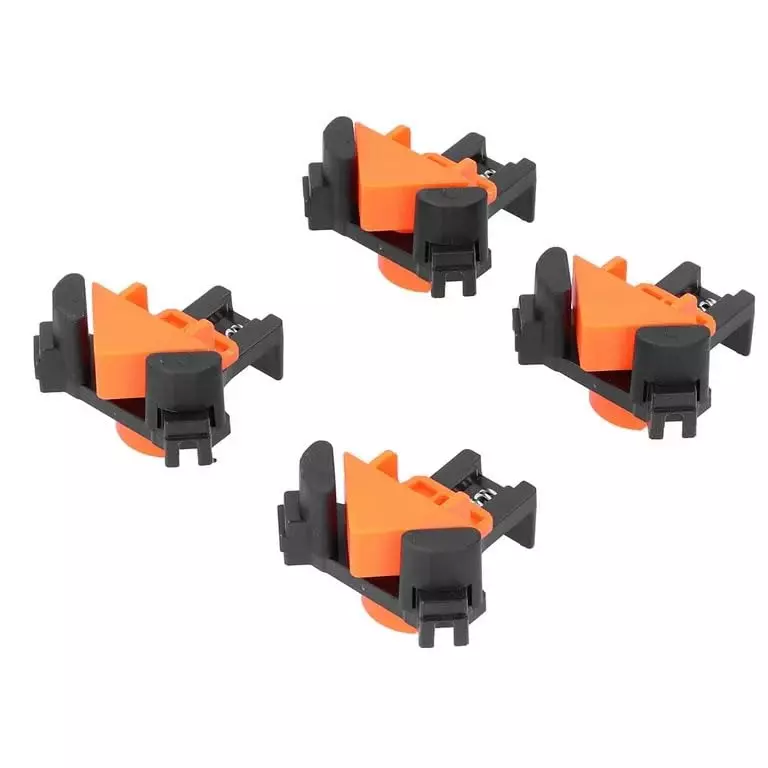 GENERIC Corner Clamp Adjustable 90° Right Angle Single Handle Spring Loaded Woodworking Clip Tool (Pack of 4)