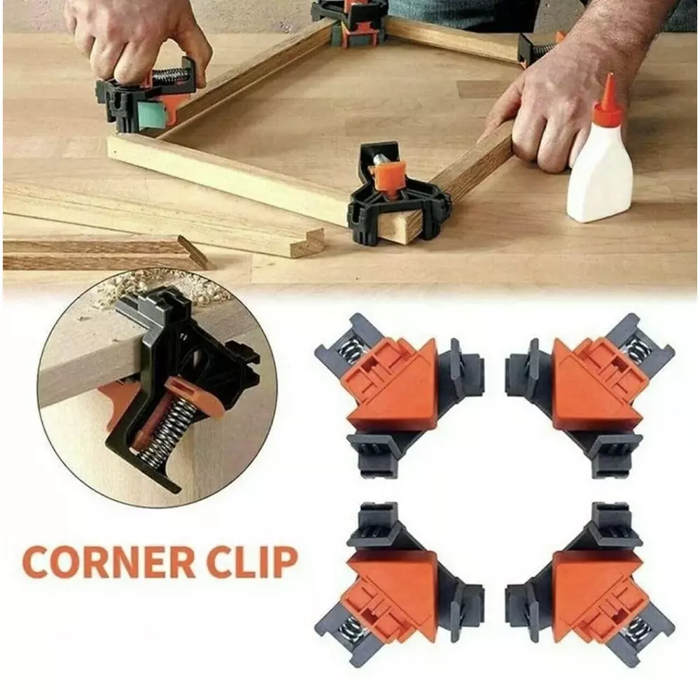 DY TOOLS Corner Clamp Woodworking Locator Clip Positioning Fixture Tool for 5–22 mm Boards (Set of 4)