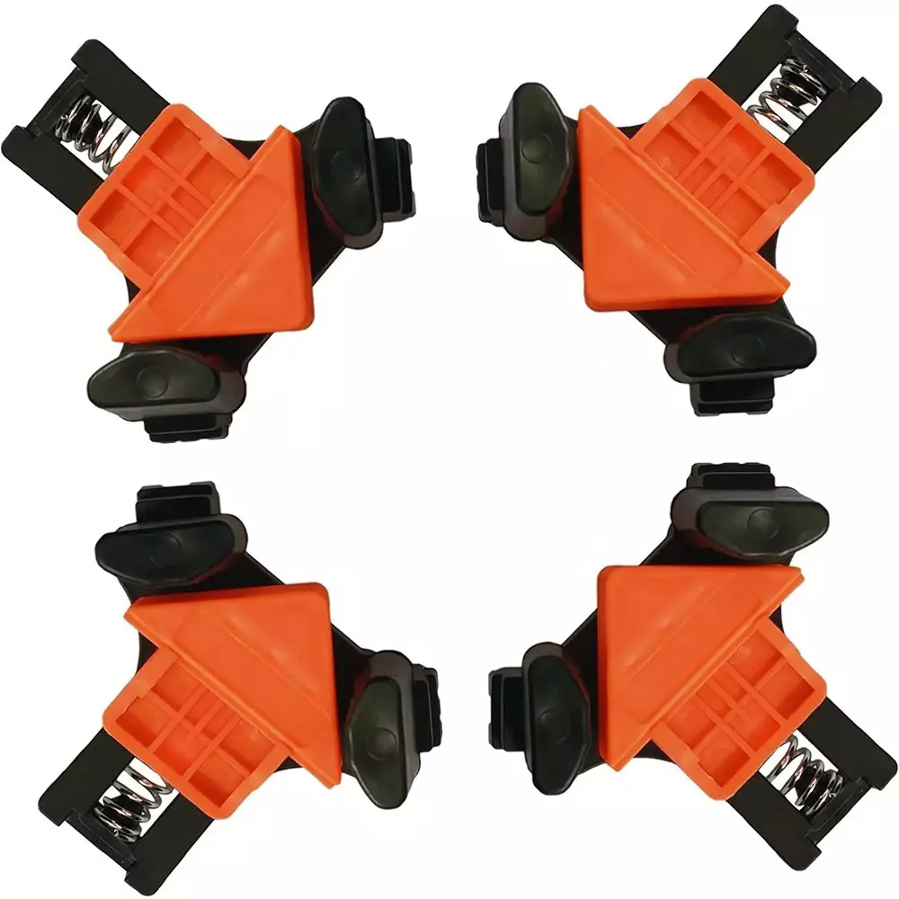 NIKTION Corner Clamp 90° Plastic Black, Orange (Pack of 4)