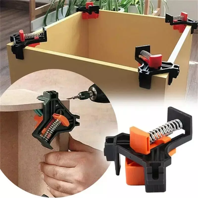 NIKTION Corner Clamp 90° Plastic Black, Orange (Pack of 4)