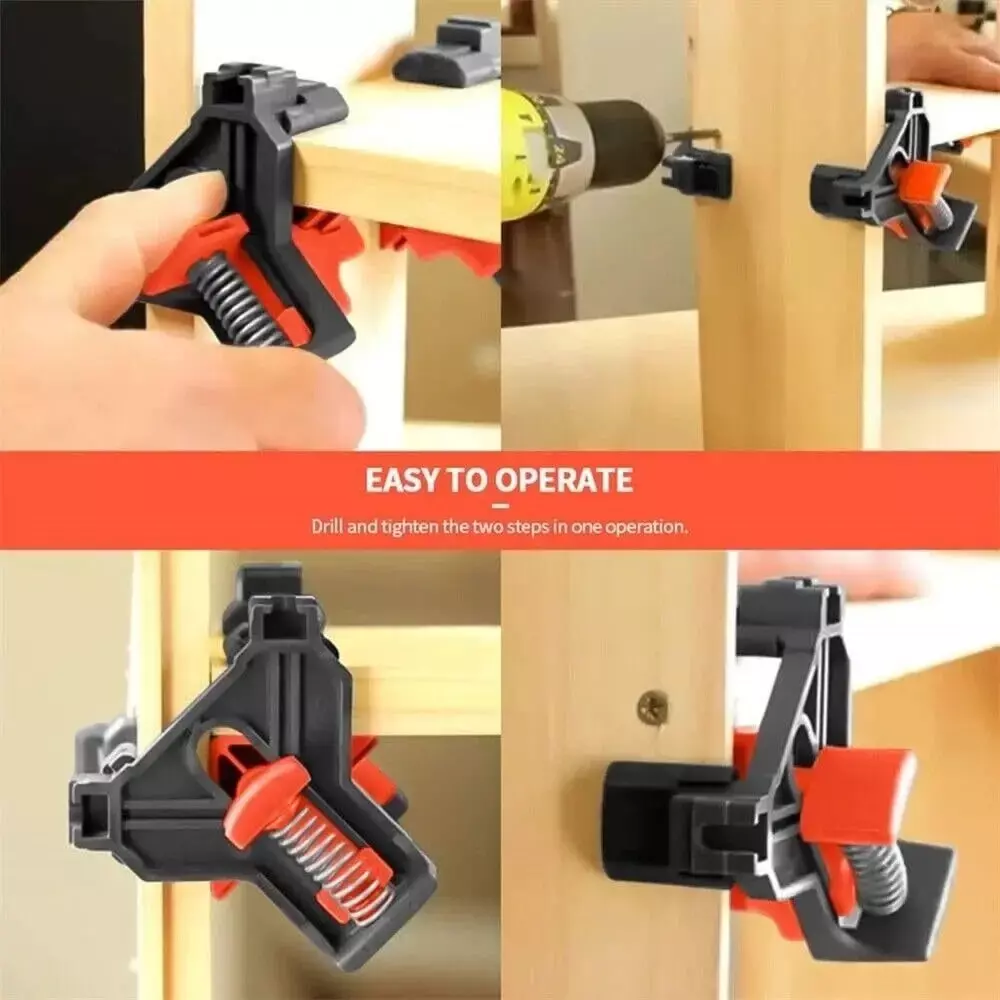 NIKTION Corner Clamp 90° Plastic Black, Orange (Pack of 4)