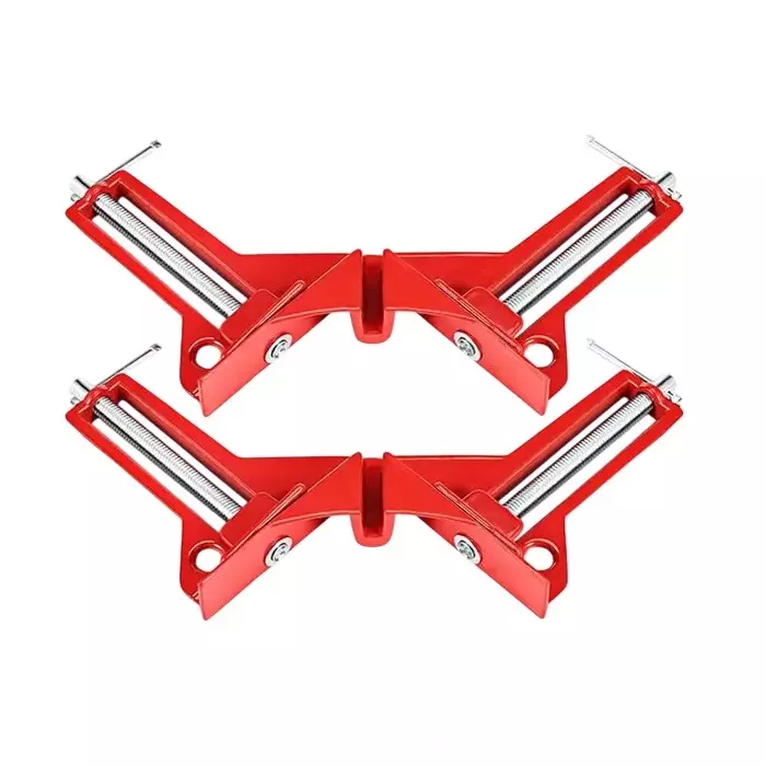 Archoice Corner Clamp 90° Multifunction Right Angle Clip Square 7.5 cm Clamping Capacity, Red (Set of 2 Pcs)