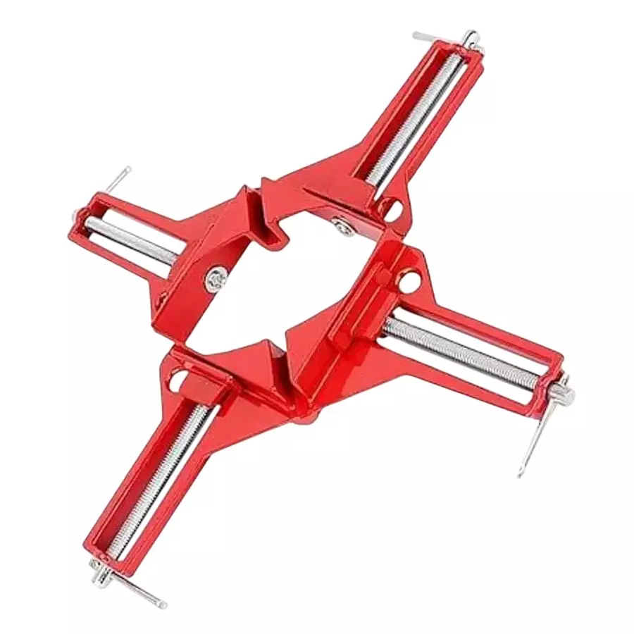 Archoice Corner Clamp 90° Multifunction Right Angle Clip Square 7.5 cm Clamping Capacity, Red (Set of 2 Pcs)