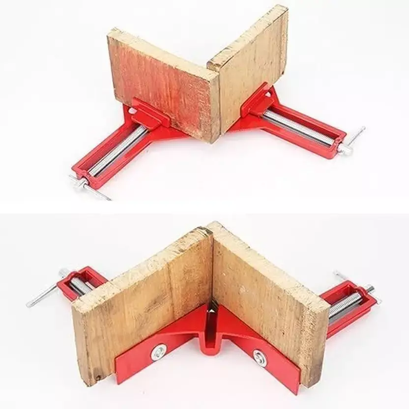 Archoice Corner Clamp 90° Multifunction Right Angle Clip Square 7.5 cm Clamping Capacity, Red (Set of 2 Pcs)