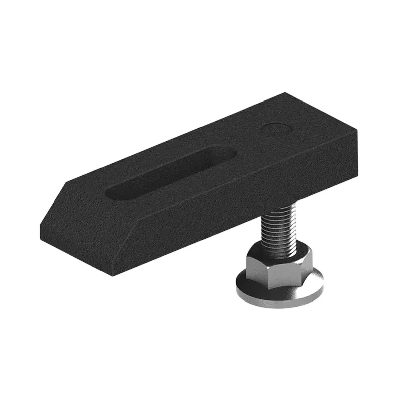 RP Steel Craft Tapped End Clamp With Adjustable Support Black Finish 160 mm Length Suitable For Bolt Size M-20, RTEC-20