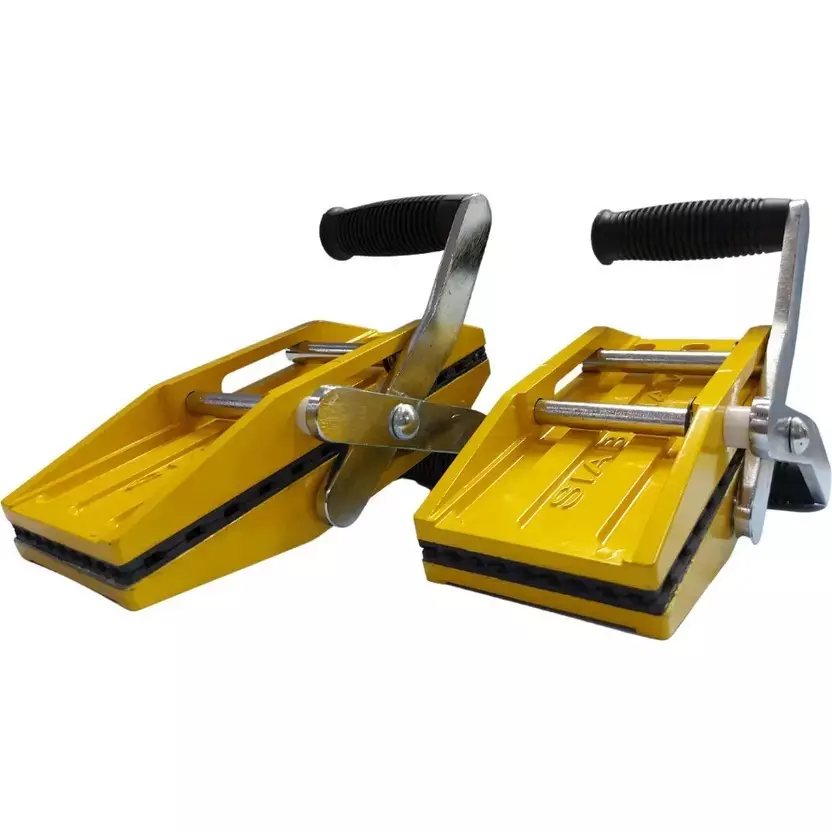 Facile Double Handed Stone Clamps 36 cm Length Rubber Hand Grip for Industrial Use, (Pack of 2 Pcs)