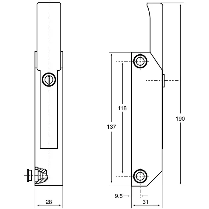 Steinbach & Vollman Toggle Latch Die Cast Zinc, 28x190x31 mm, 38700050