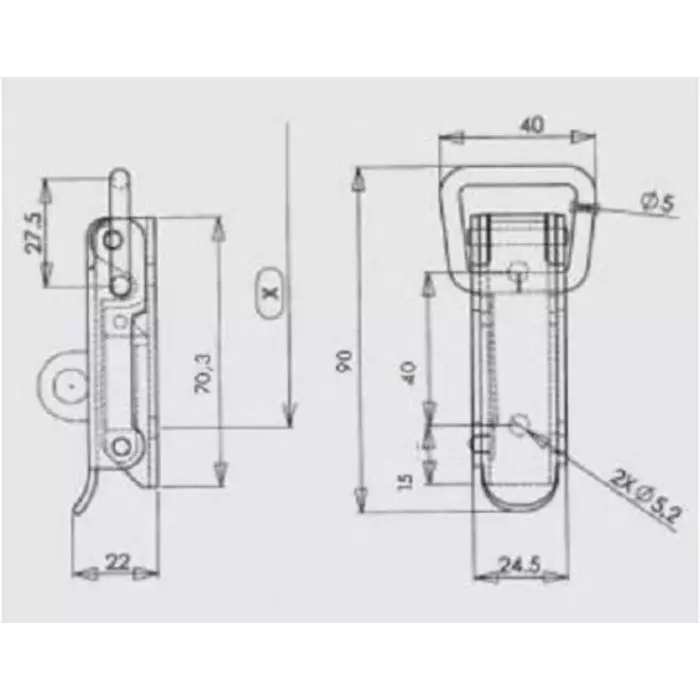 Savigny Steel Loc kAble Spring Loaded Toggle Latch, 40079 EZI (Pack of 2)