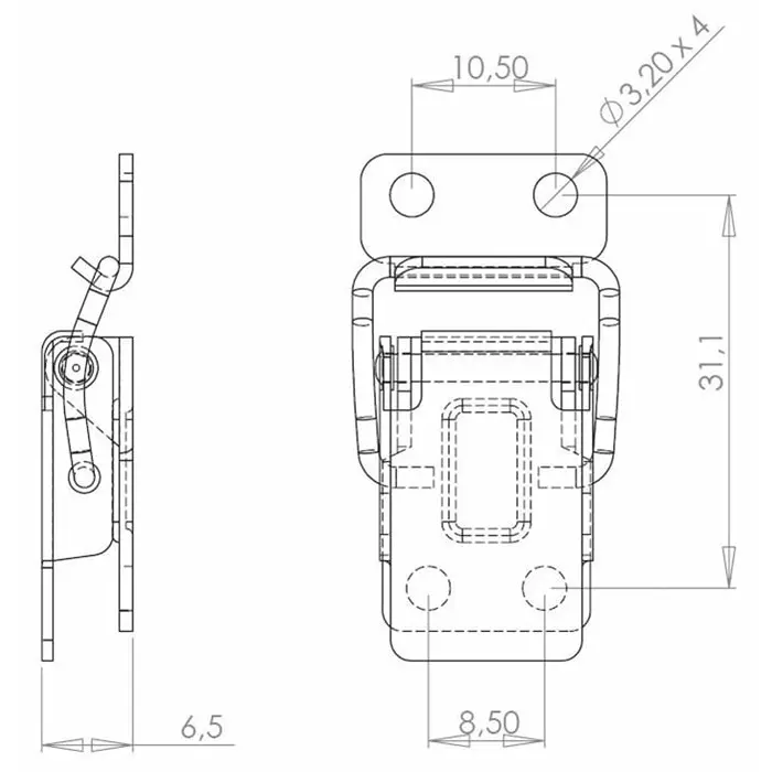 Savigny Stainless Steel Toggle Latch 30x19.5x6.5 mm, 40018 IB (Pack of 2)