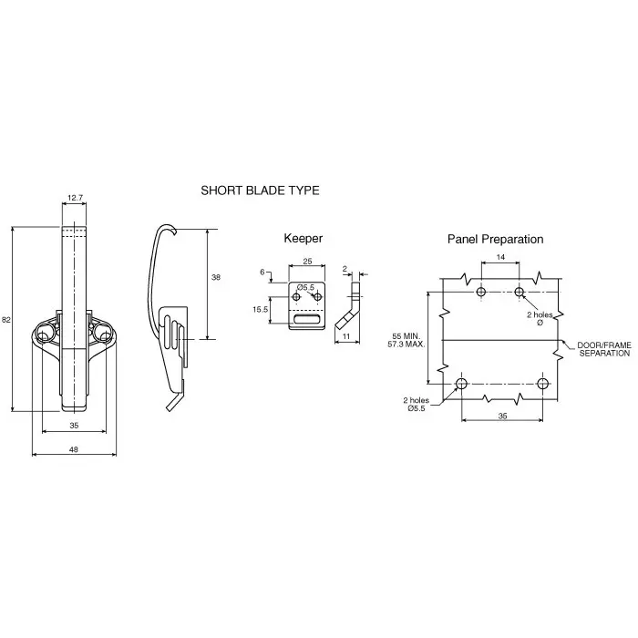 Southco Stainless Steel Spring Loaded Toggle Latch 86.5x52.3x19.8 mm, V4-0006-52-RS (Pack of 2)