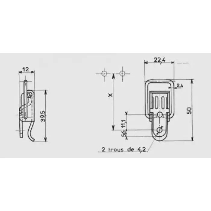 Savigny Steel Loc kAble Toggle Latch 50x22.4x12 mm, 2xGO 6 + 2xAC 103 (Pack of 2)