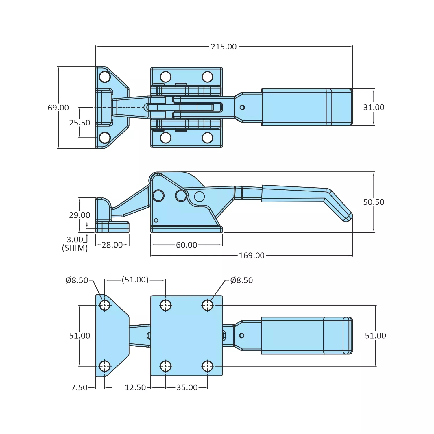 STEEL-SMITH Light Duty Compression Latch, PAH-10-501-21