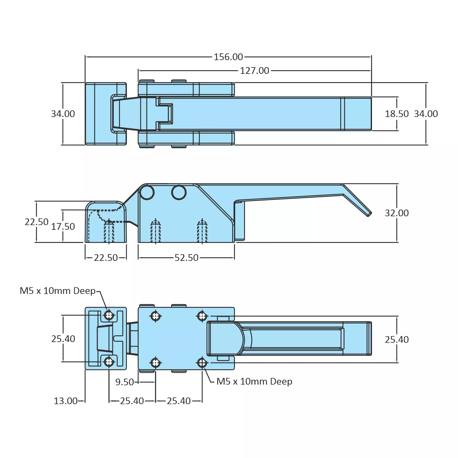 STEEL-SMITH Medium Duty Compression Latch, PAH-10-351-20-SS