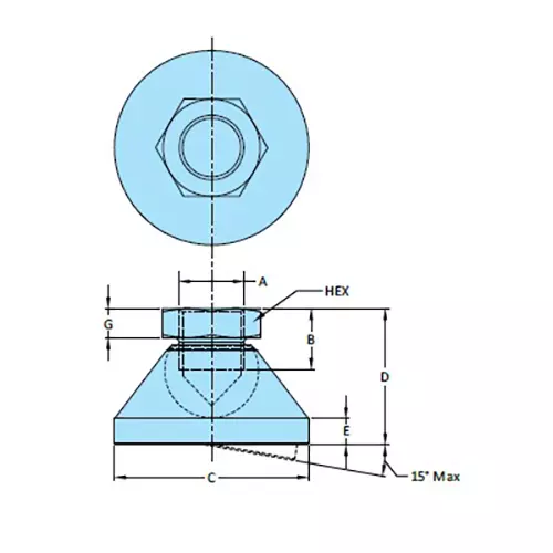 STEEL-SMITH Leveling Pad Dia M6 x 5 Length, SLPF-624-SS