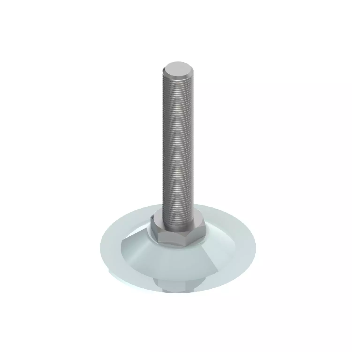 STEEL-SMITH Light Duty Non-Swivel Leveling Pads - External Thread Electro-Polished