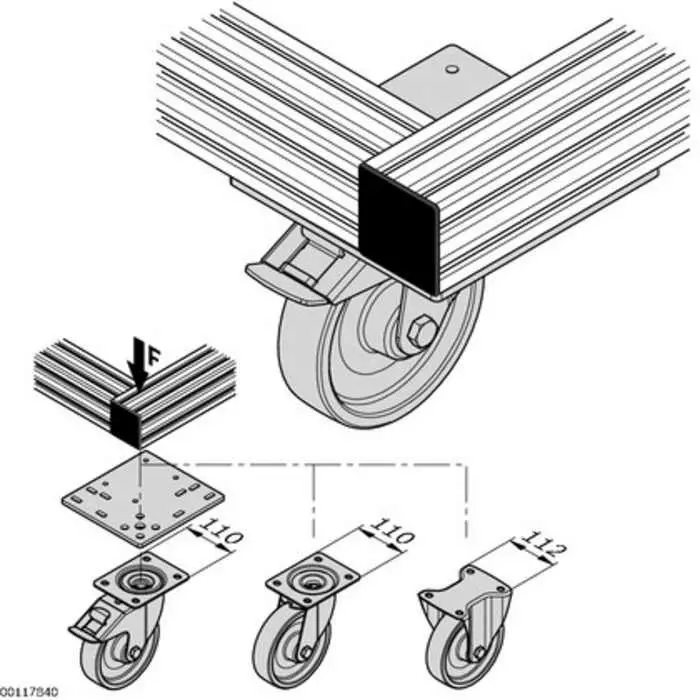 Bosch Rexroth Galvanised Steel Fastening plate, 3842536701