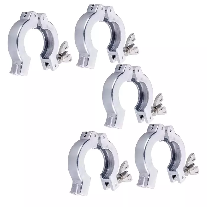 Ultrahivac Wing Nut Hinge Clamp KF-10/16 Aluminium for Vacuum Fittings (Pack of 5 Pcs)