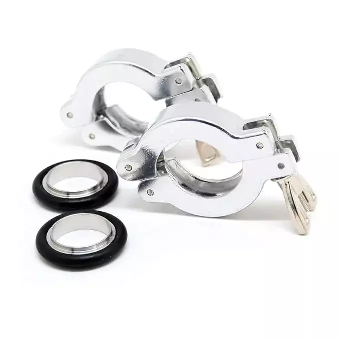 Ultrahivac Wing Nut Hinge Clamp with Aluminum Centering Ring KF-16 for Laboratory & Industrial Use (Pack of 5 Kit)