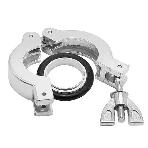 Ultrahivac Wing Nut Hinge Clamp with Aluminum Centering Ring KF-16 for Laboratory & Industrial Use (Pack of 5 Kit)