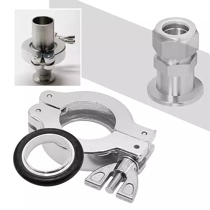 Ultrahivac Wing Nut Hinge Clamp with Aluminum Centering Ring KF-25 for Laboratory & Industrial Use (Pack of 5 Kit)