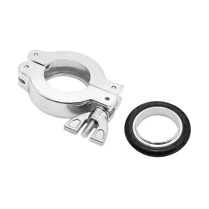 Ultrahivac Wing Nut Hinge Clamp with Aluminum Centering Ring KF-25 for Laboratory & Industrial Use (Pack of 5 Kit)