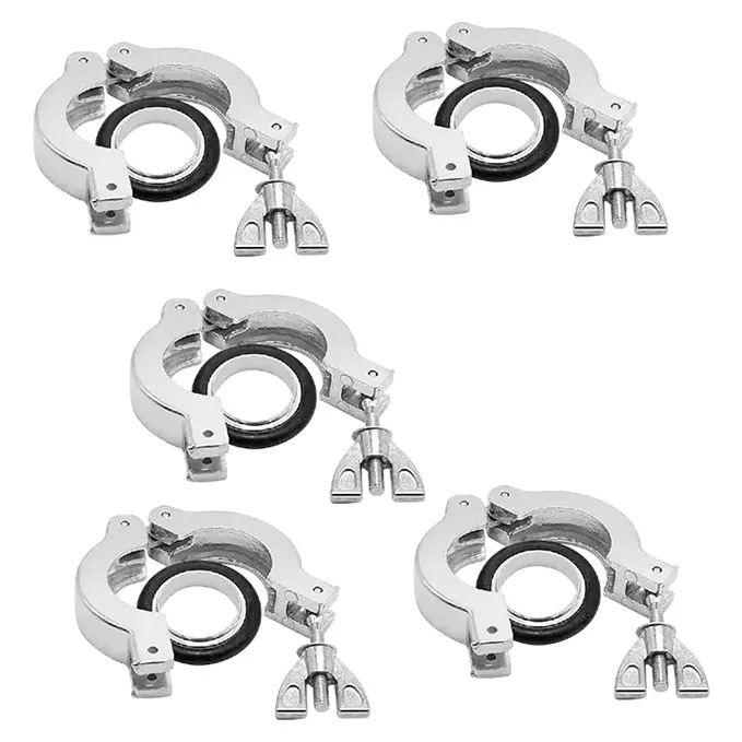 Ultrahivac Wing Nut Hinge Clamp with Aluminum Centering Ring KF-25 for Laboratory & Industrial Use (Pack of 5 Kit)