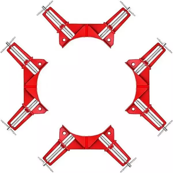 NIKTION Corner Clamps 17 cm 90° Angle Aluminium, Steel Red (Pack of 4)