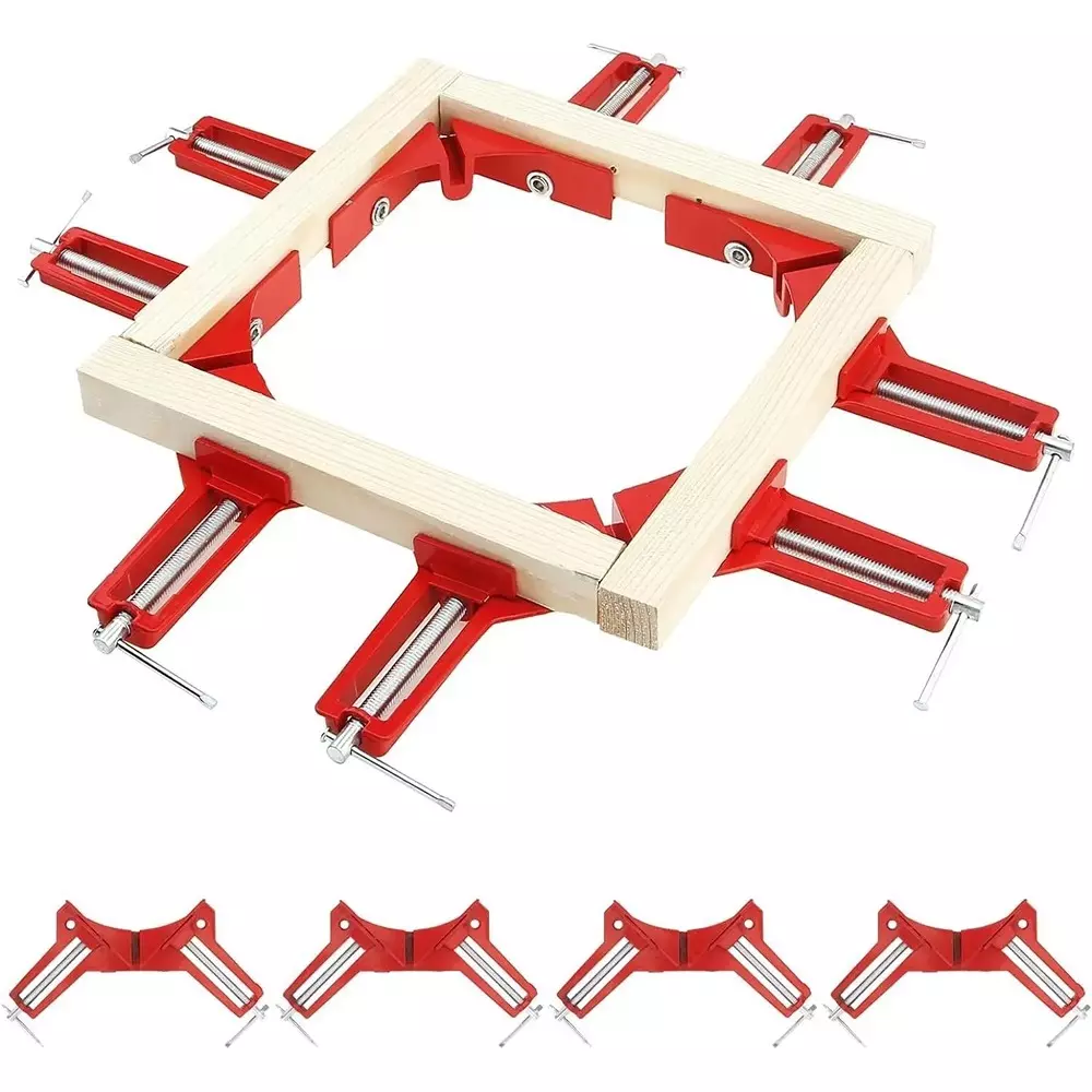 NIKTION Corner Clamps 17 cm 90° Angle Aluminium, Steel Red (Pack of 4)