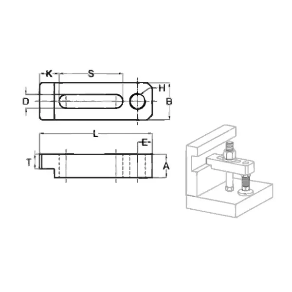 Clamp Smith Mould Clamp with Heavy Support Bolt M12 Thread 115 mm Length Black Finish Hardened & Tempered Steel, CSMCH 12-115