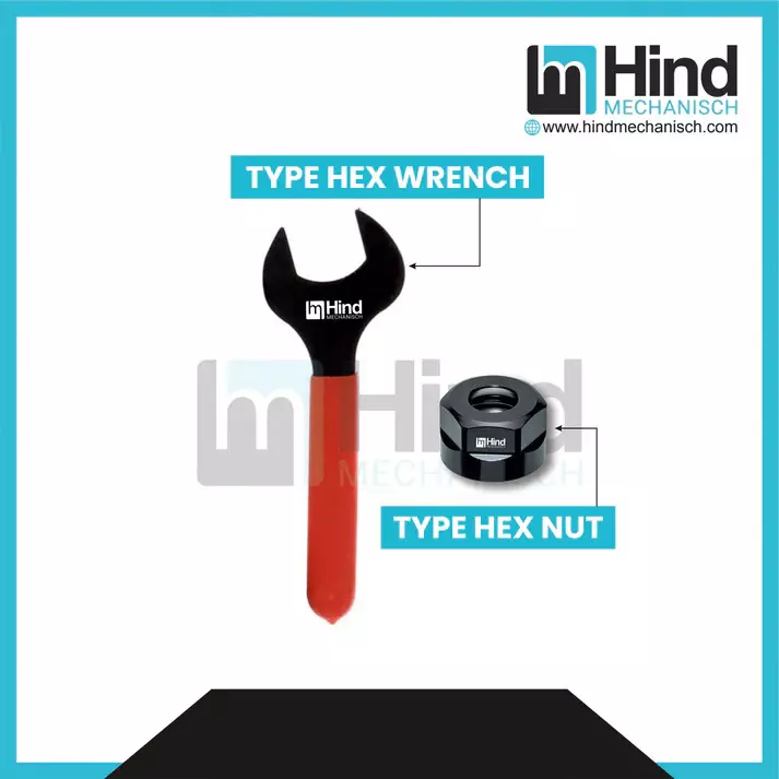 HINDMECHANISCH M25x1.5 ER Clamping Nut Hex Type, HM-ER20