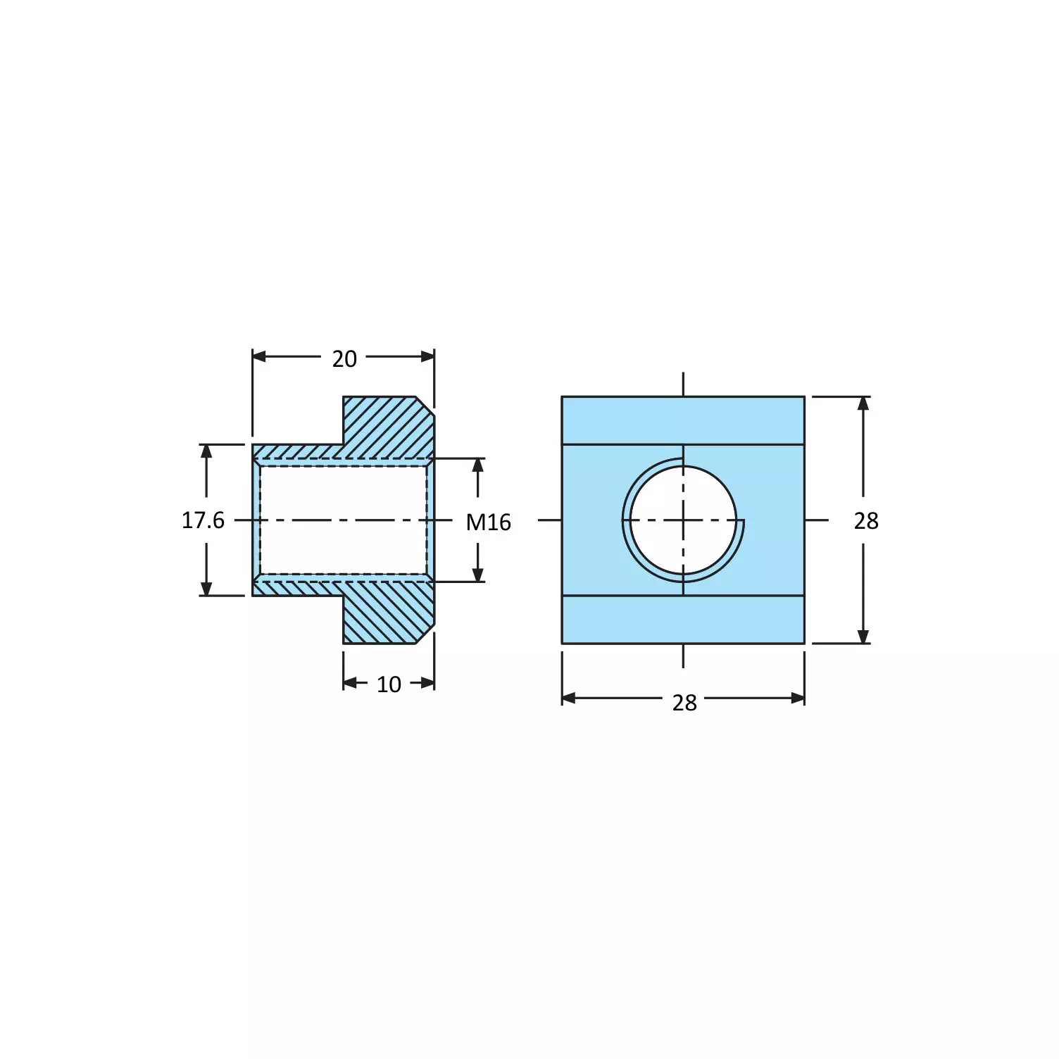 STEEL-SMITH T-Nuts 18 TNSS-1816