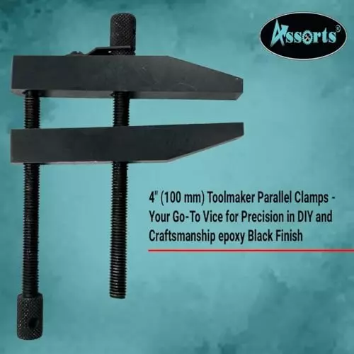 Assorts Toolmaker Parallel Clamp Alloy Steel 100 mm (4 Inch) Epoxy Black Finish