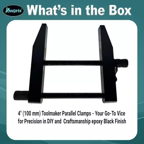 Assorts Toolmaker Parallel Clamp Alloy Steel 100 mm (4 Inch) Epoxy Black Finish